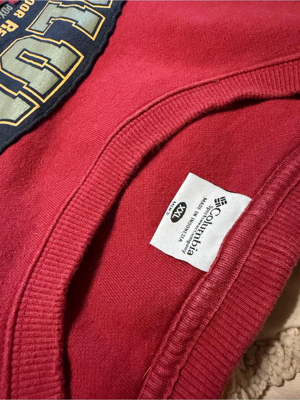 Columbia Men's Burgundy Crewneck Sweatshirt with Arch Logo - Picture 4 of 7